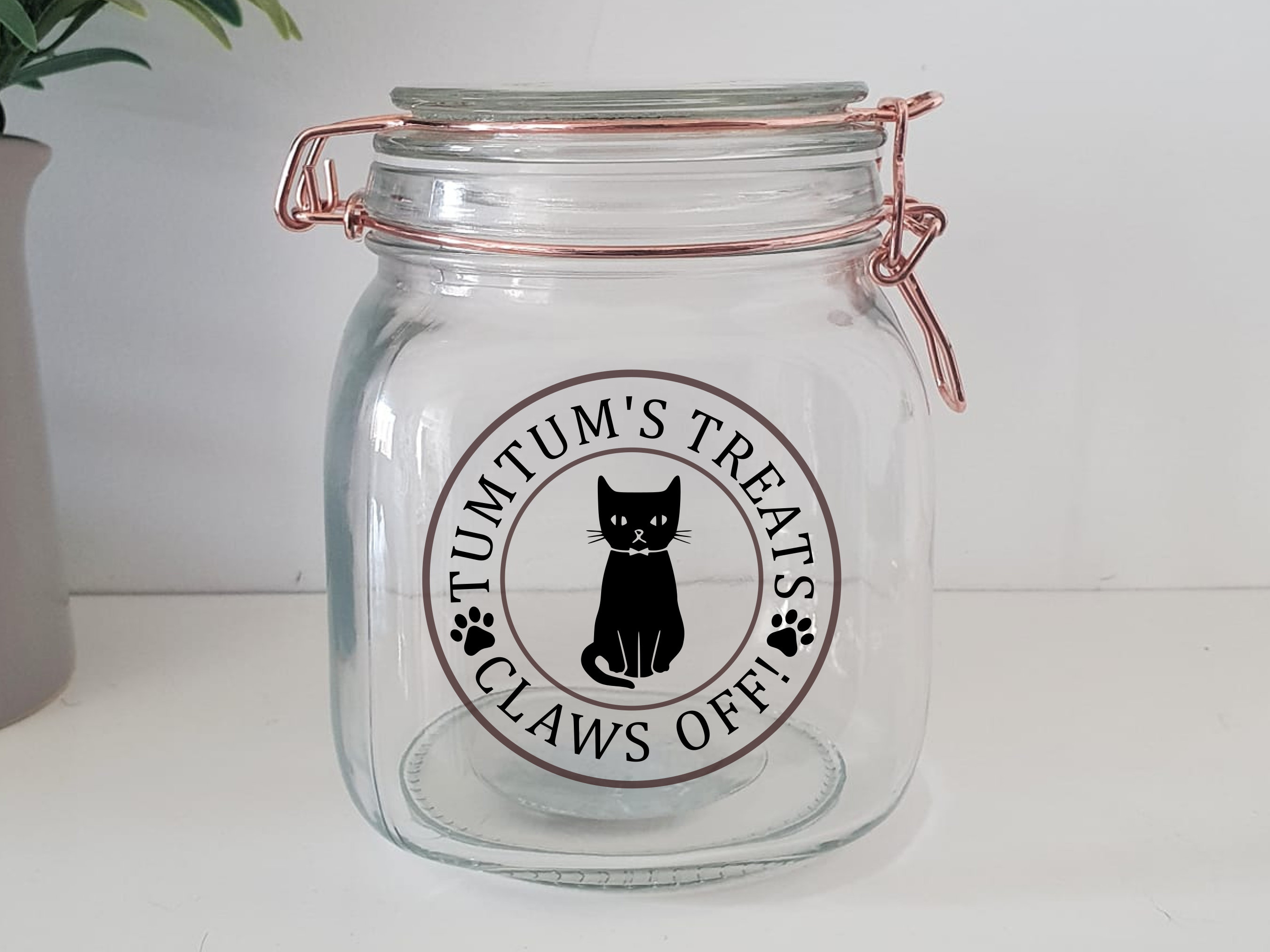 Cat Treat Jar Sticker Personalised Treat label Cat Etsy