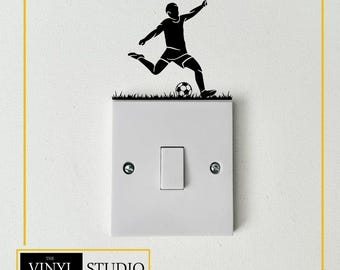 Footballer Light Switch Wall Decals - Football Themed Room
