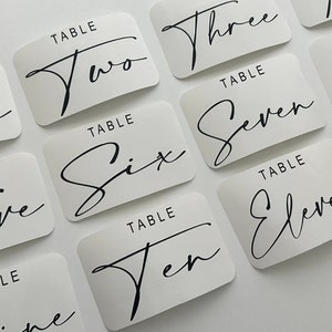 Wedding Table Numbers 10cm Width Personalised Vinyl Decals Create Your own Table Decor Wedding Decor Stickers Custom Decorations image 2