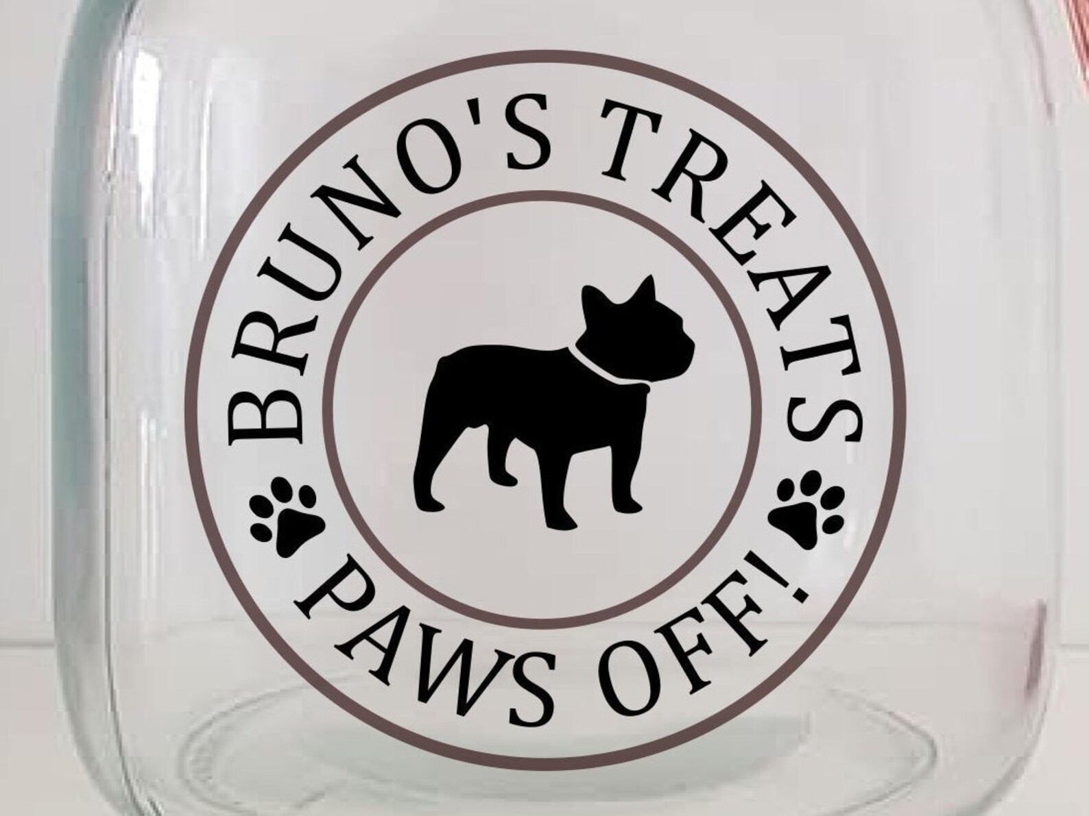 Personalised Dog Treat Jar Sticker Vinyl Decal Sticker Etsy
