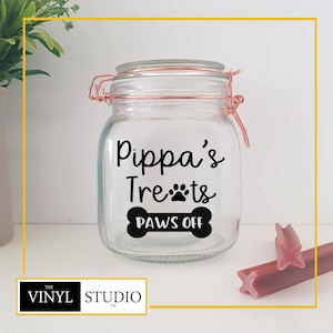 Dog Treat Jar Sticker - Personalised Vinyl Decal - New Puppy Gift - Home organisation - Pet Storage Ideas - Dog Lover - Dog Accessories