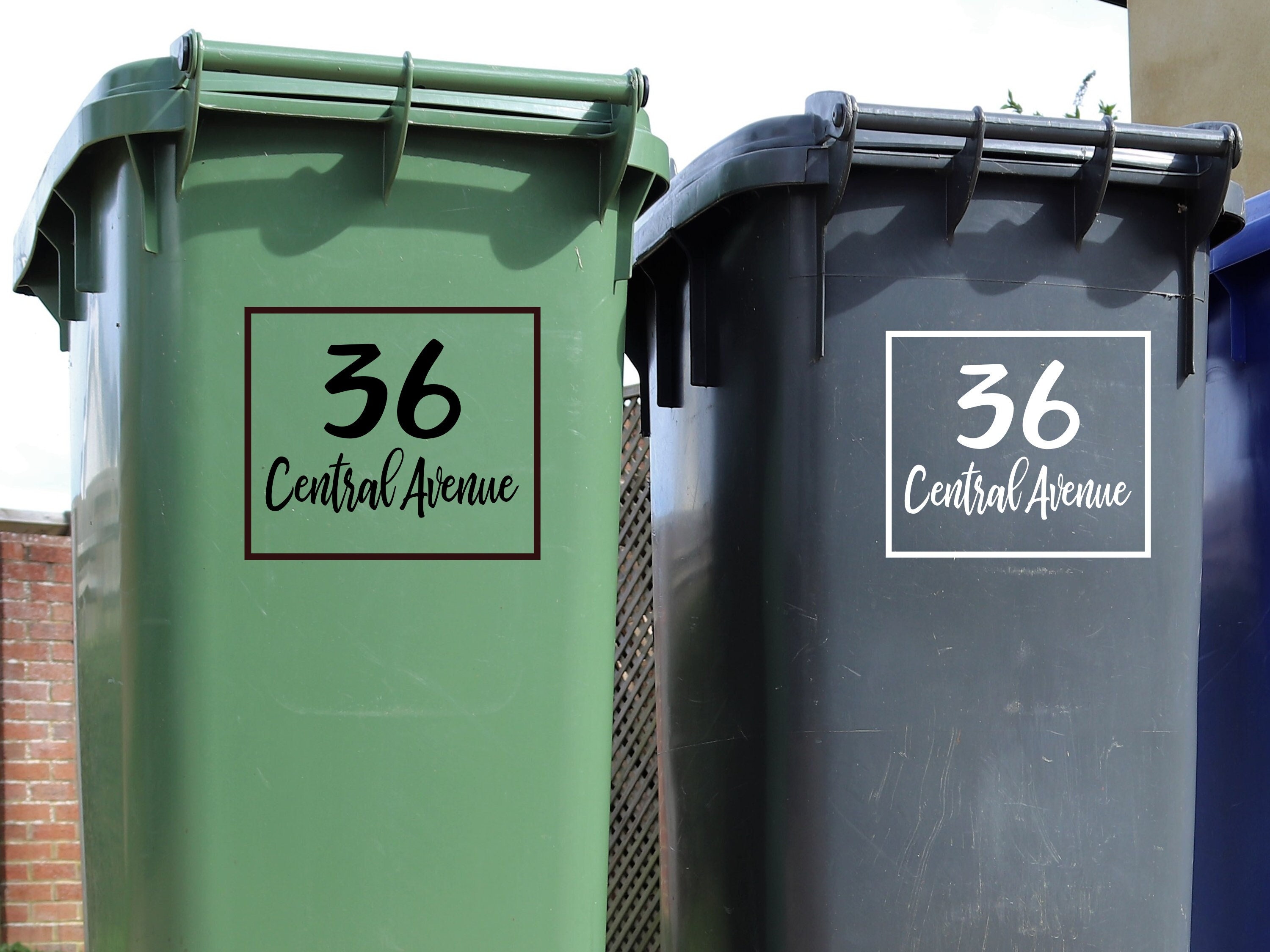 Confezione Da 4 PATTUMIERA WHEELIE NUMERI CASA 4x ADESIVI - Foto 10