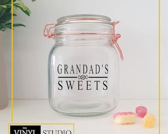 Personalised Sweet Jar Decal | Custom Candy Label | Matte Finish | Various Colours | Various Sizes