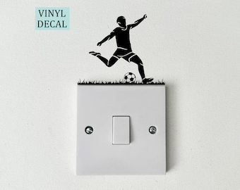 Footballer Light Switch Wall Decals - Football Themed Room