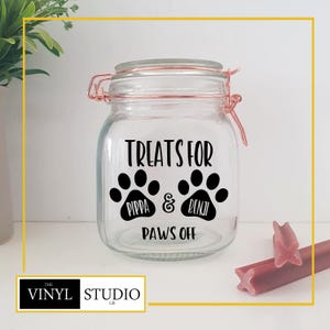 Personalised Dog Treat Jar Sticker - Vinyl Decal - Sticker - Personalised Gift - Personalised Dog Accessories - New Puppy - Dog Storage