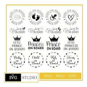 Baby On Board SVG Bundle - SVG - PNG - Cutting Files for Cricut - Silhouette - Commercial Use