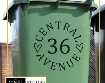 Adesivi personalizzati per bidoni della spazzatura / Vari colori / Varie dimensioni / Facili da applicare e rimuovere / Resistenti alle intemperie / Vinile di qualità professionale