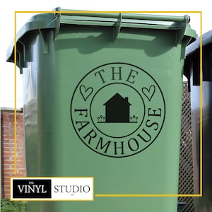 Wheelie Bin Sticker - Personalised House Name Vinyl Decal - Custom Waterproof Decal - Labels For Bin - Recycle Bin Stickers - Rubbish Bin