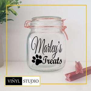 Personalised Dog Treat Jar Sticker - Vinyl Decal - Sticker - Personalised Gift - Personalised Dog Accessories - New Puppy - Dog Storage