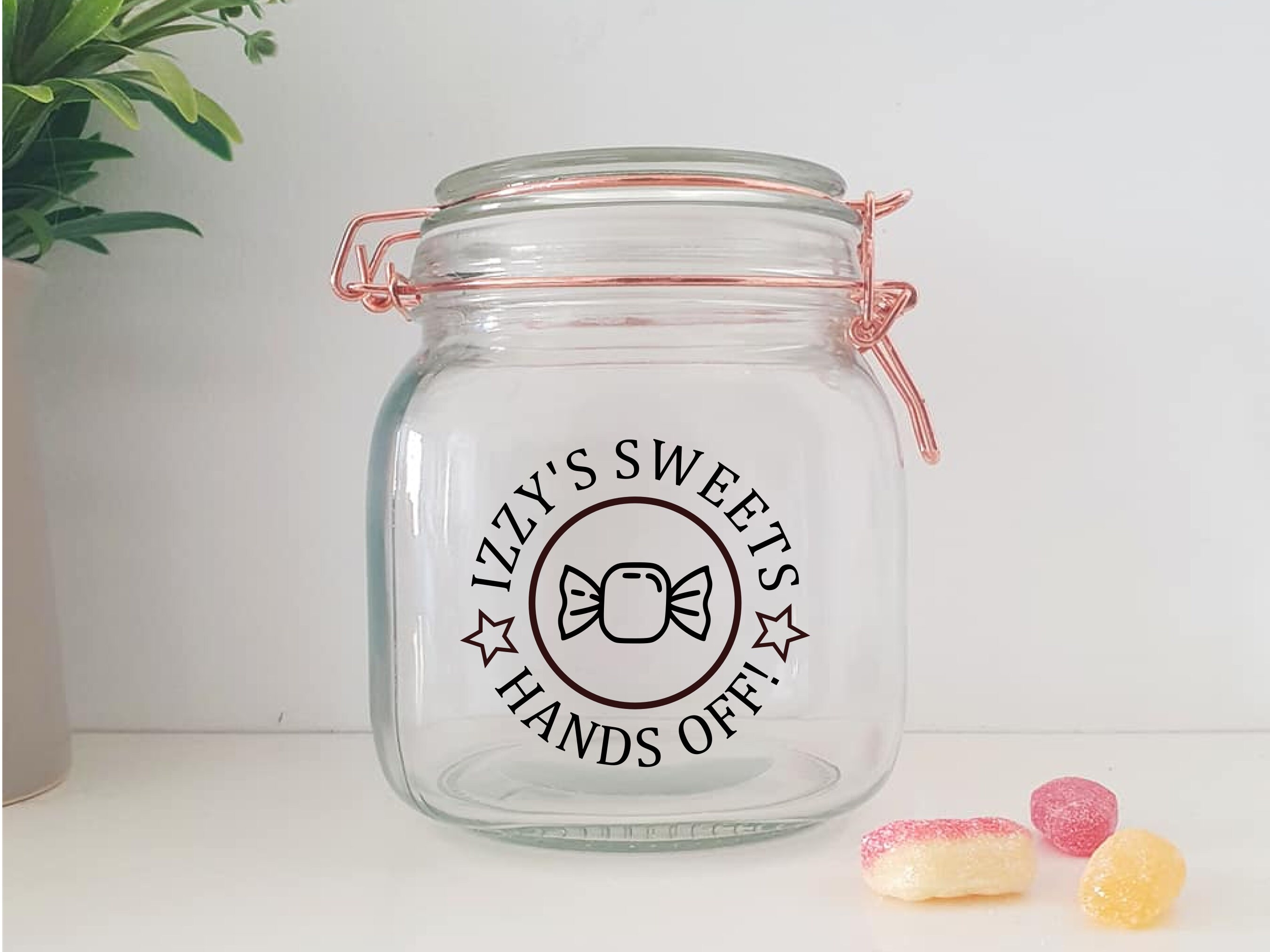 Personalised Sweet Jar Sticker Vinyl Decal Sticker Etsy UK