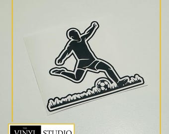 Vinilo decorativo para interruptor de luz con diseño de jugador de fútbol / Decoración de pared para habitación juvenil / Acabado mate / Varios colores