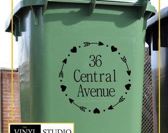 Pegatina personalizada para el número del contenedor de basura: Calcomanía para la dirección de la casa