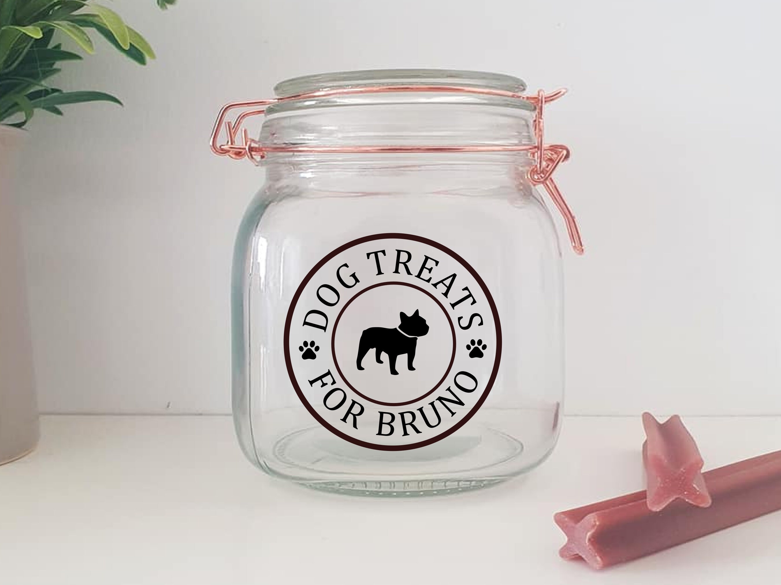 Personalised Dog Treat Jar Sticker Vinyl Decal Sticker Etsy