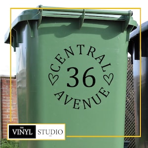 Wheelie Bin Number Stickers - Address Label - Custom Stickers - Personalised Bins - Bin Labels - Trash Can