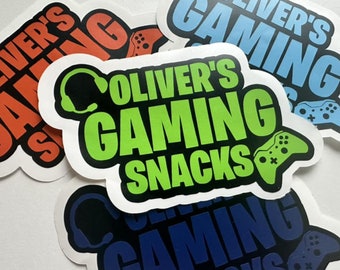 Personalised Gaming Snacks Sticker - Two Tone Sticker