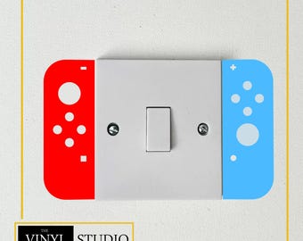 Gaming Controller Lichtschalter Aufkleber | Gaming Zone Vinyl Wandaufkleber | Jugendzimmer Vinyl Wand Kunst | Matte Oberfläche | Verschiedene Farben