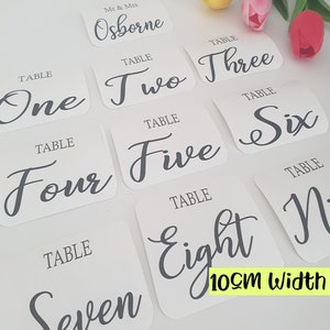 Wedding Table Numbers - 10cm Width - Personalised Vinyl Decals - Create Your own Table Decor - Wedding Decor - Stickers - Custom Decorations