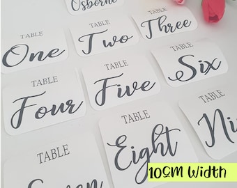 Wedding Table Numbers - 10cm Width - Personalised Vinyl Decals - Create Your own Table Decor - Wedding Decor - Stickers - Custom Decorations