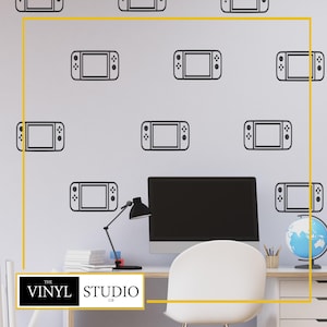 Gaming Controller Wall Decals | Teen Room Decor | Easy Peel & Stick | Vinyl Wall Art | Matte Finish | Various Colours