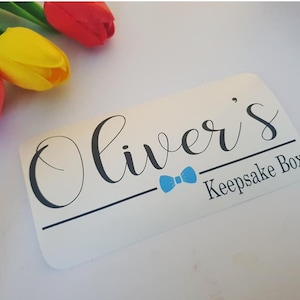 Gepersonaliseerde sticker babygeheugendoos - sticker voor geheugendoos - aangepaste vinylsticker - label herinneringendoos - herinneringen cadeau - cadeau nieuwe baby