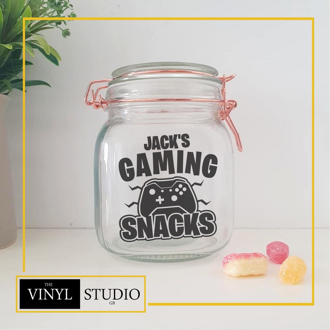 Personalised Gaming Snacks Vinyl Decal | Gaming Sticker | Gamer Gift ...
