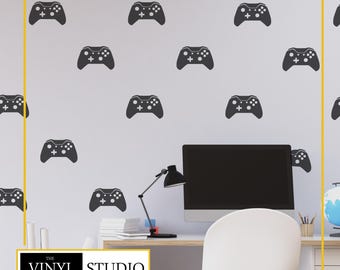 Controller Wandtattoos | Jugendzimmer Dekor | Einfach Schälen und Aufkleben | Vinyl Wand Kunst | Matte Oberfläche | Verschiedene Farben