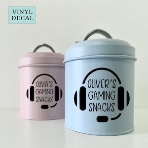 Personalised Gaming Snacks Vinyl Decal - Choose Your Size and Colour - Perfect Gift For Teenagers