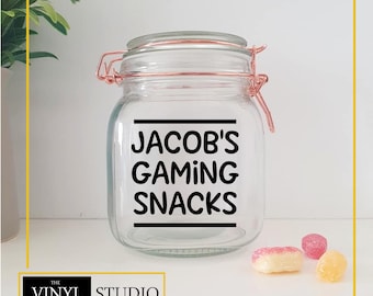 Gaming Snacks Jar Sticker - Gamer Gift - Gifts for Gaming Lover