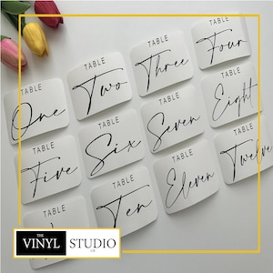 Numeri da tavolo per matrimonio - Larghezza 10 cm - Adesivi in vinile personalizzati - Crea la tua decorazione da tavolo - Decorazioni per matrimonio - Adesivi - Decorazioni personalizzate