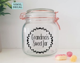 Sweet Jar Sticker - Personalised Vinyl Decal - Labels for Jars - Sweet Lover Present - Gift For Grandma - Gift For Grandad - Nan - Grandpa