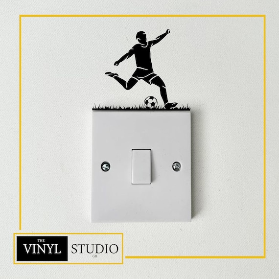 Football Player Light Switch Decal | Teen Room Vinyl Wall Art | Matte Finish | Various Colours