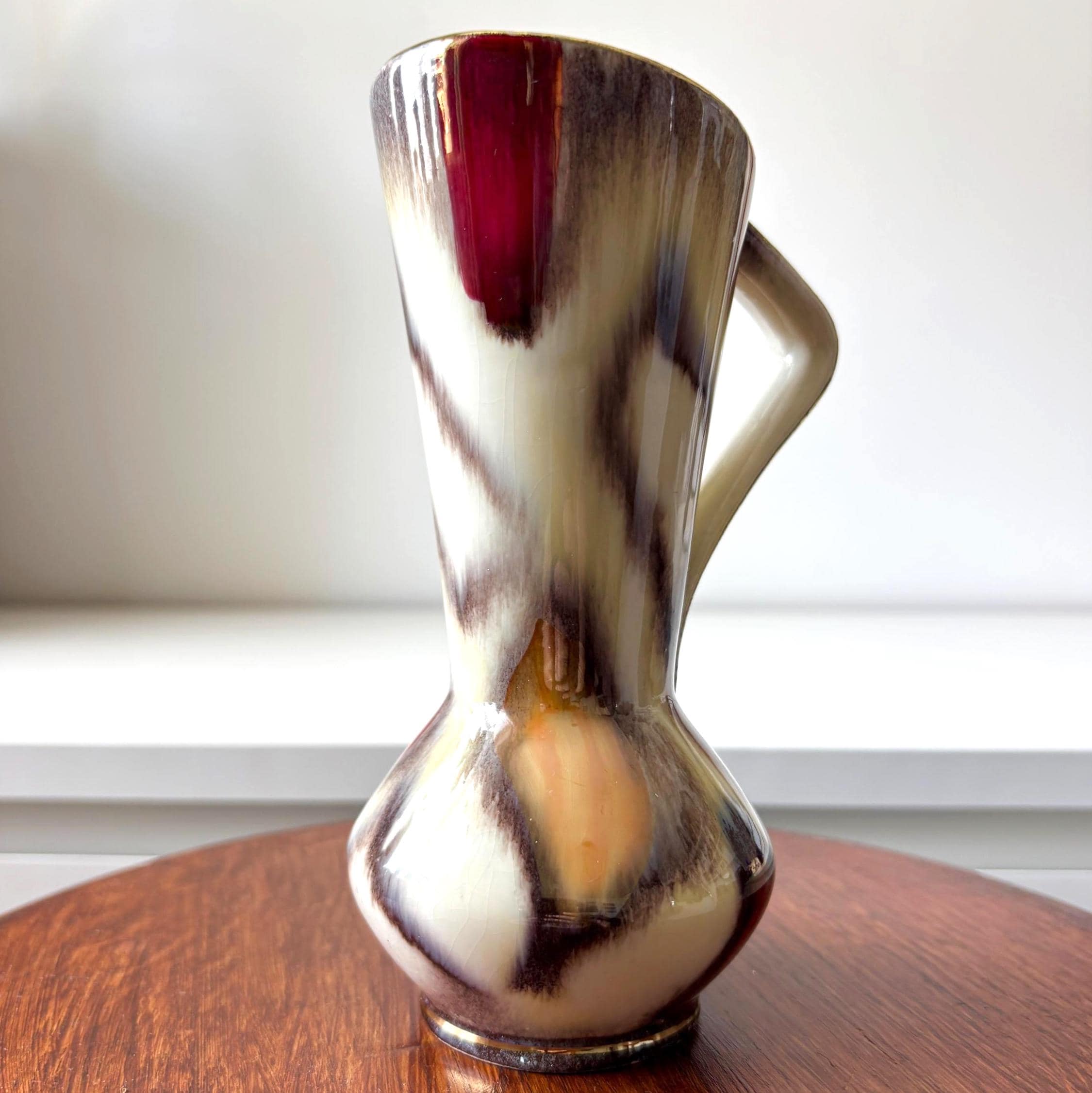 Vintage Bay Keramik West Germany Fat Lava Pitcher Vase Mid Century Pottery