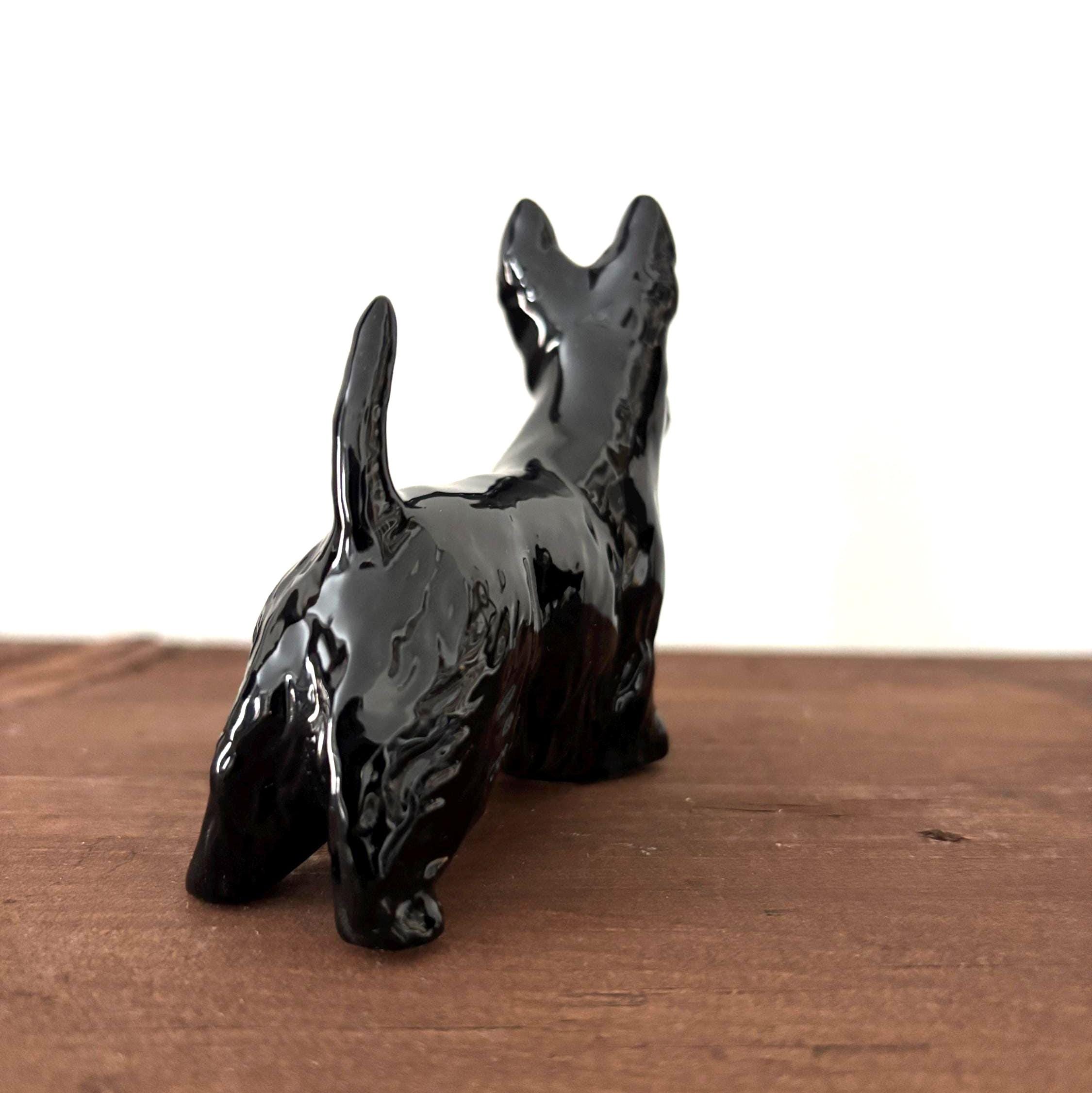 Vintage Beswick Black Scottie Dog Figurine England Terrier Ornament