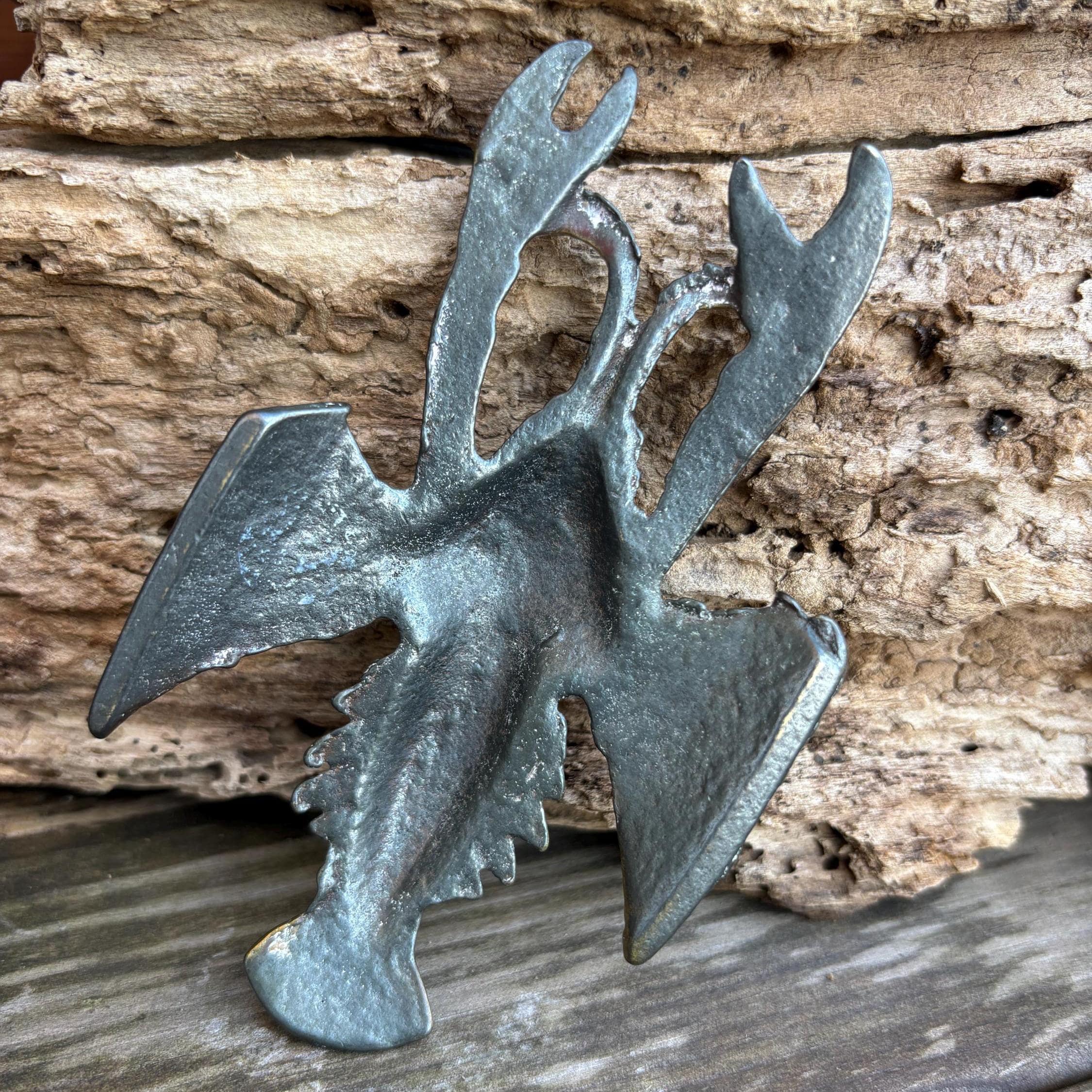 Vintage Brass Lobster Figurine Solid Brass Nautical Coastal Decor Beach House Ornament
