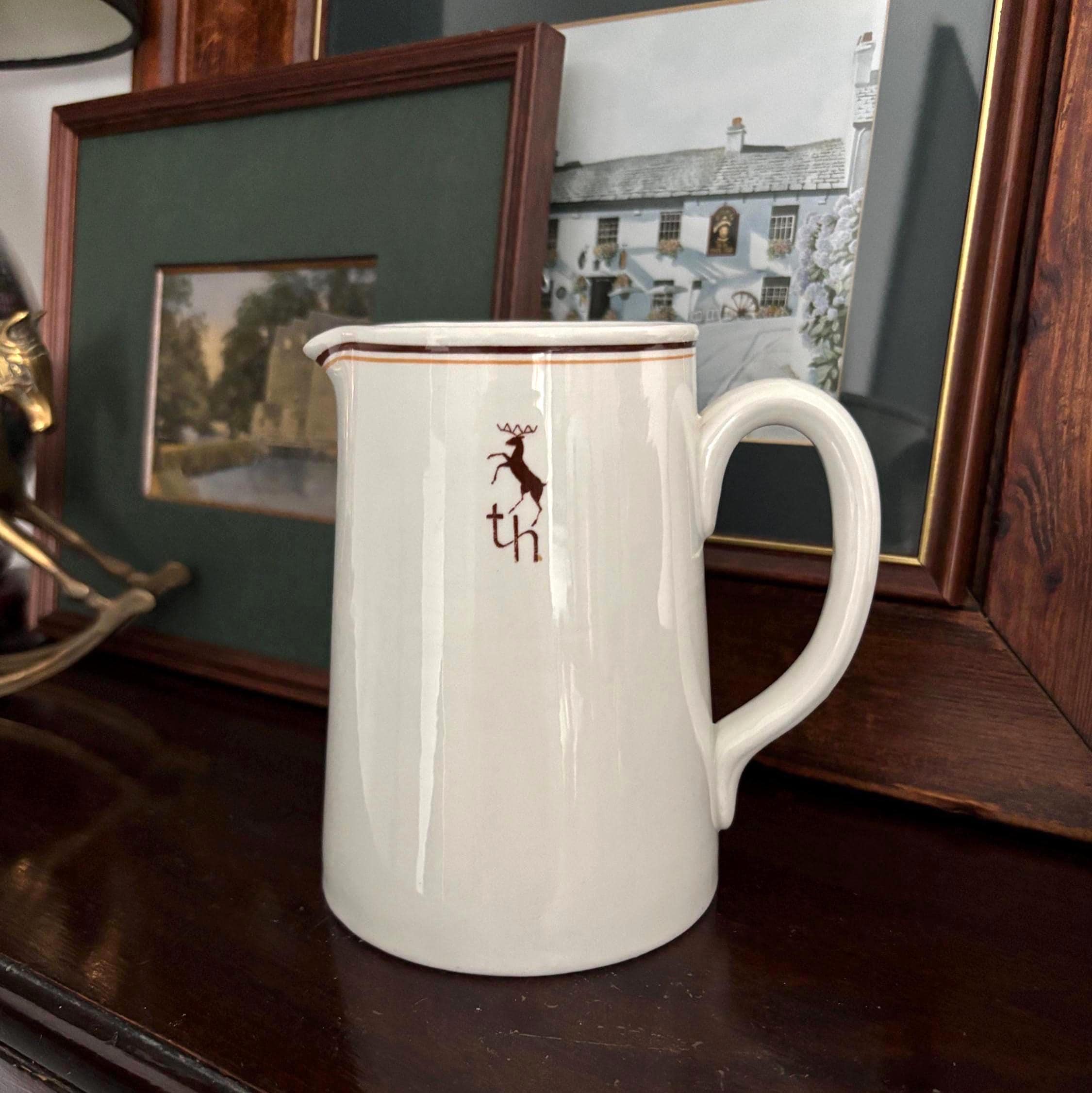 Vintage Trust Houses Hotel-ware Ironstone Jug Dunn Bennett England 1964 Pub Pitcher