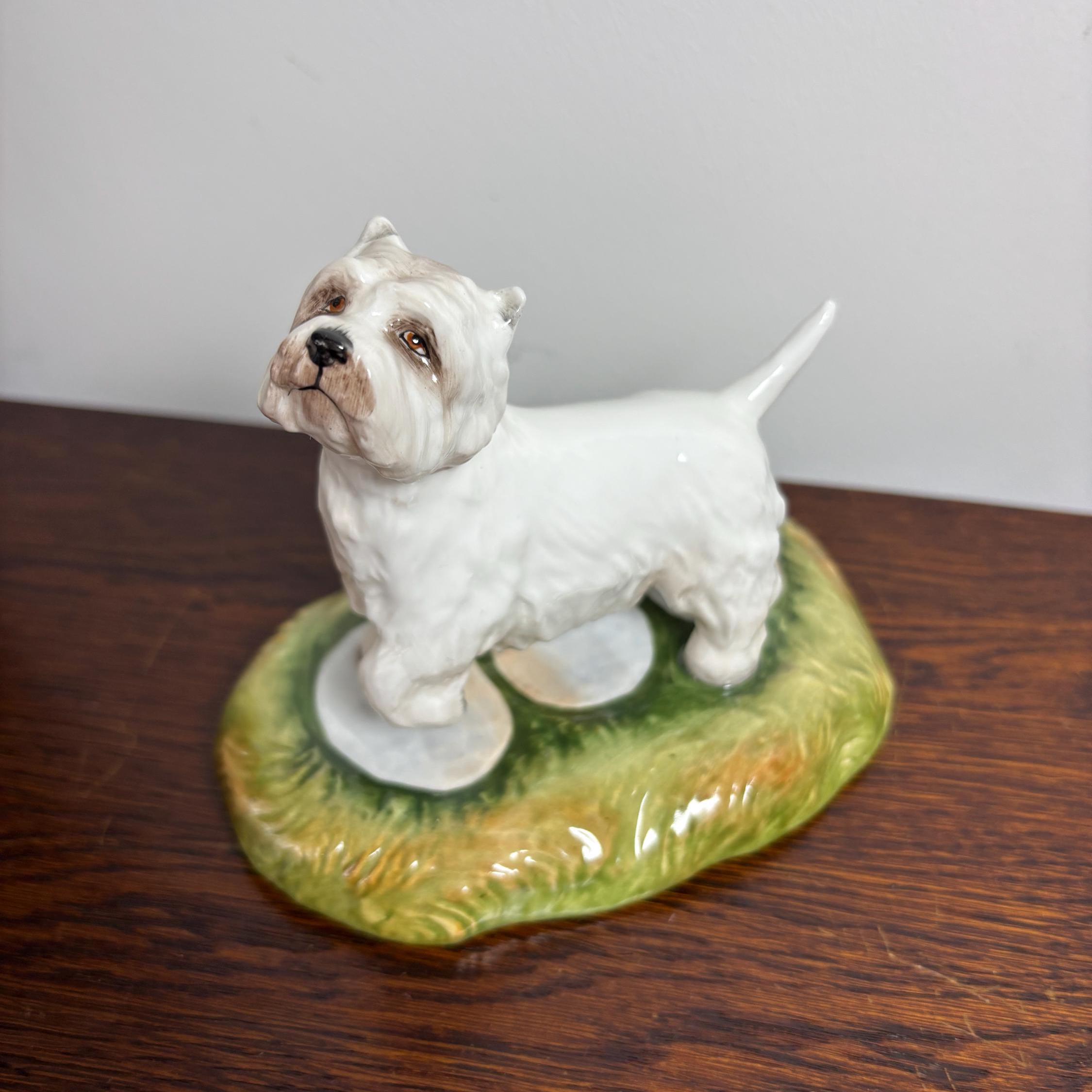 Vintage Royal Stratford West Highland Terrier Figurine Hand Painted Porcelain Dog Ornament Westie Collectible