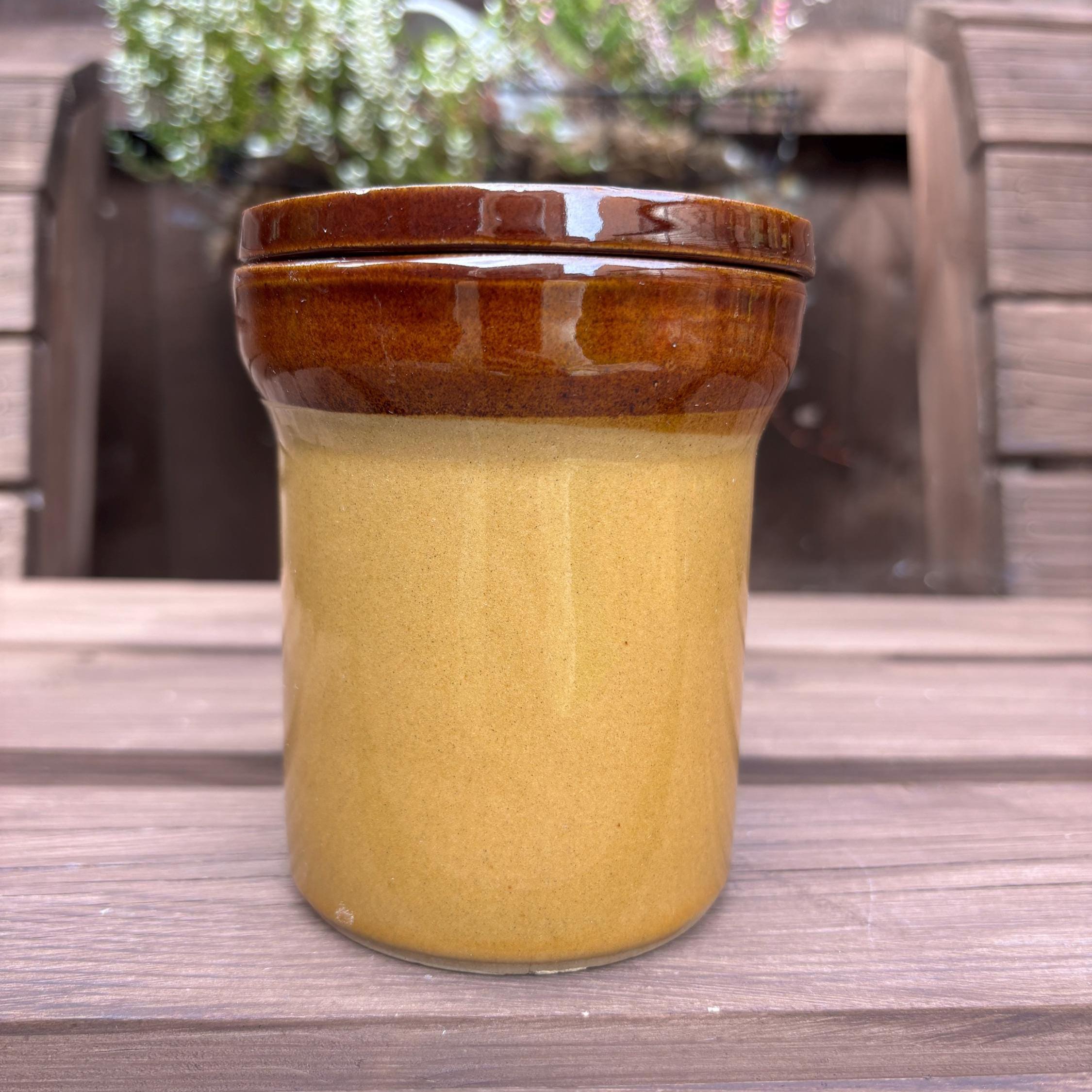 Vintage Parsons Stoneware Kitchen Canister | England, Brown Glazed Crock
