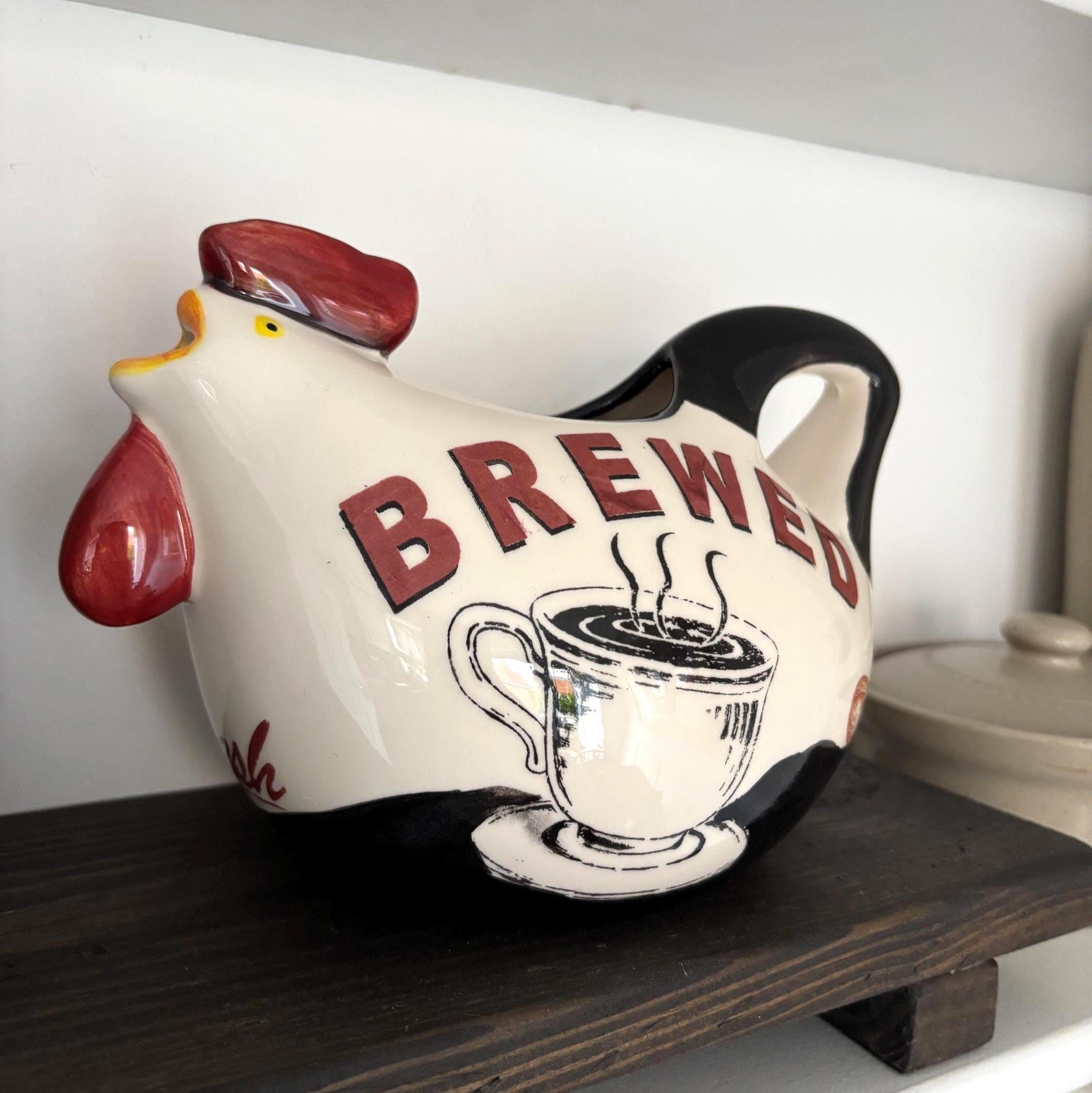 Vintage Chicken Creamer Jug Cafe Nostalgia Hand Painted Farmhouse Kitchen Decor Gift