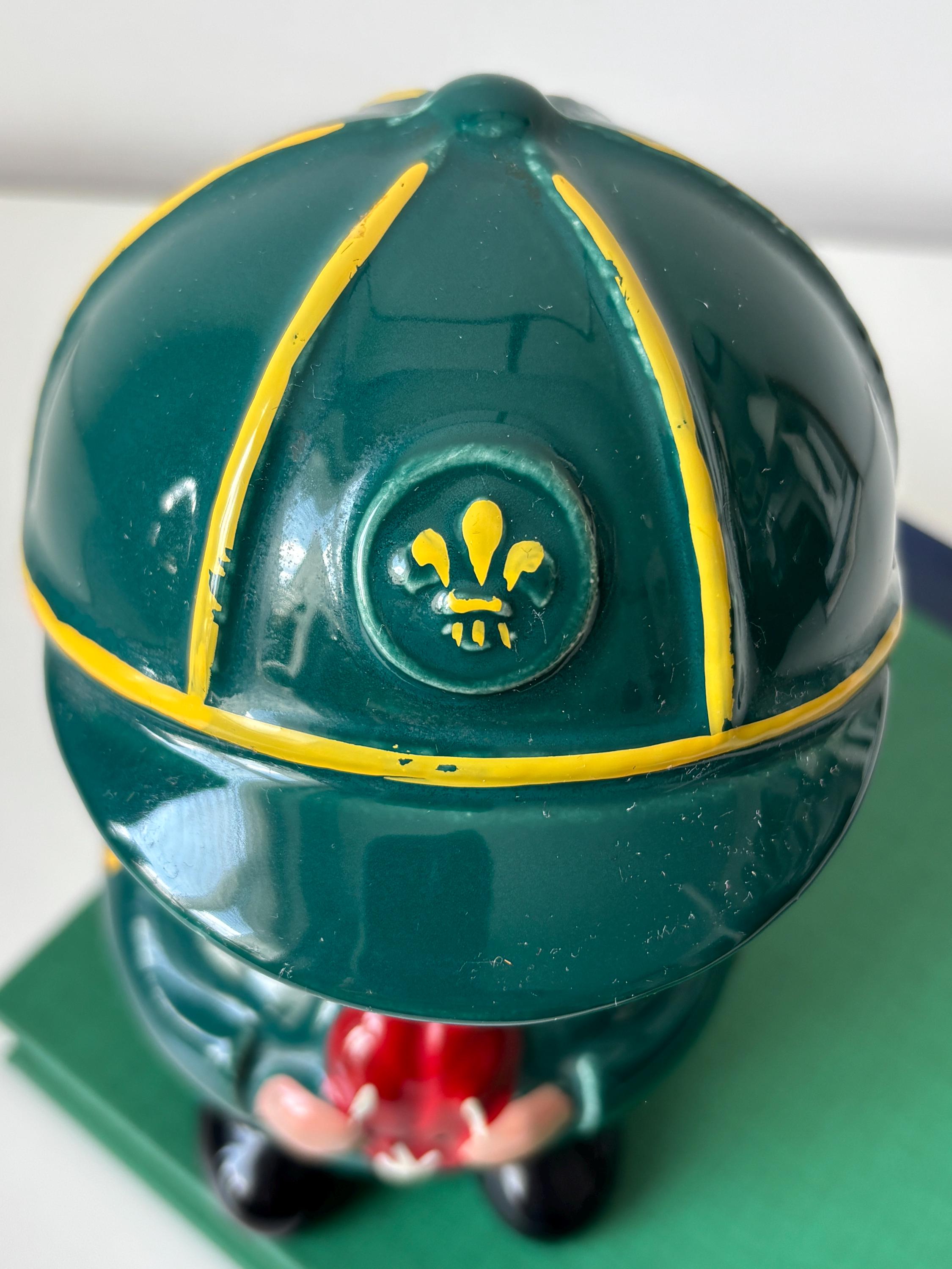 Vintage 1985 Hugh Taylor Scout Money Box Ceramic Piggy Bank Collectible Figure
