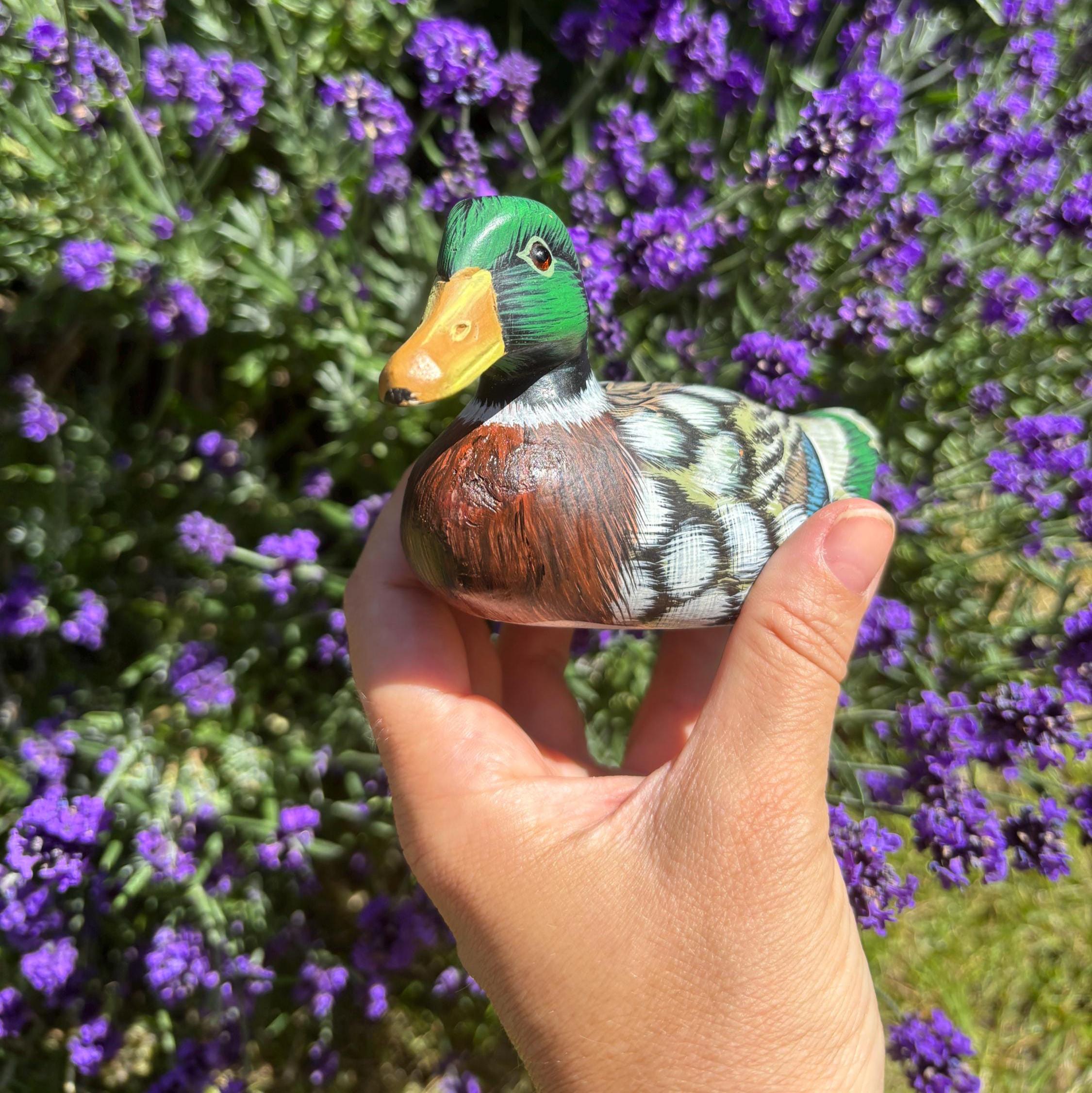 Vintage Hand Carved Mallard Duck Decoy | Hand Painted Wooden Bird Figure
