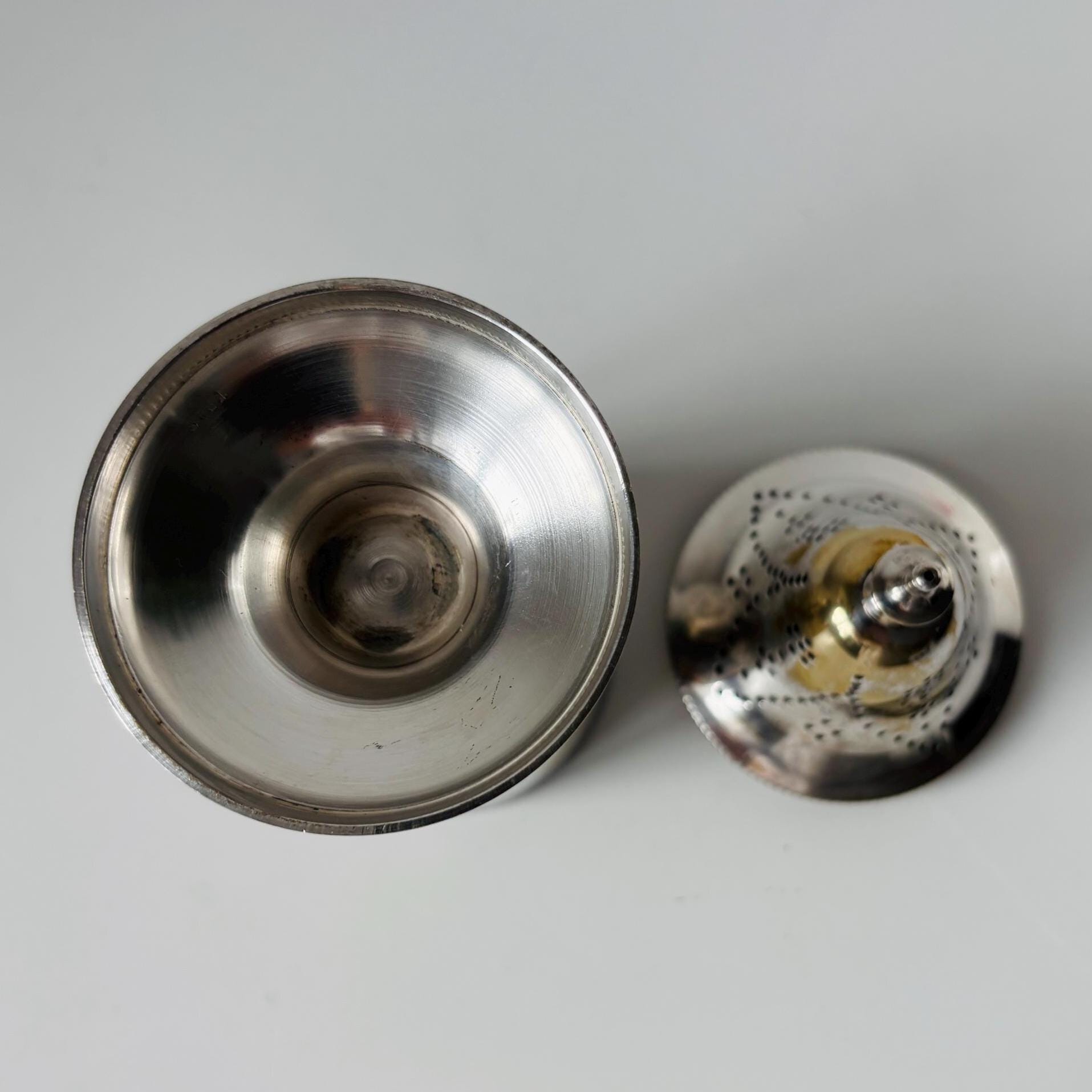 Vintage EPNS Sugar Caster, Silver Plated Muffineer, Pierced Lid Tableware