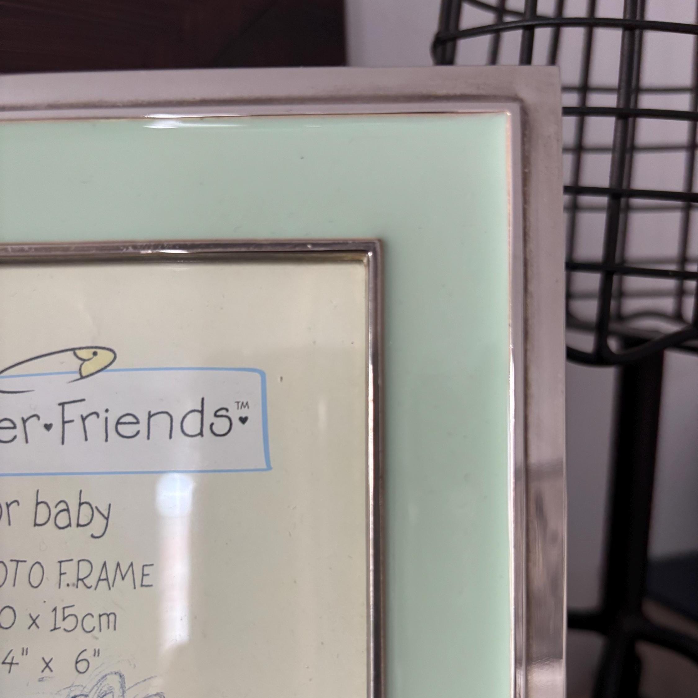 Forever Friends Baby Photo Frame 4x6” 10x15cm Mint Enamel Teddy Keepsake