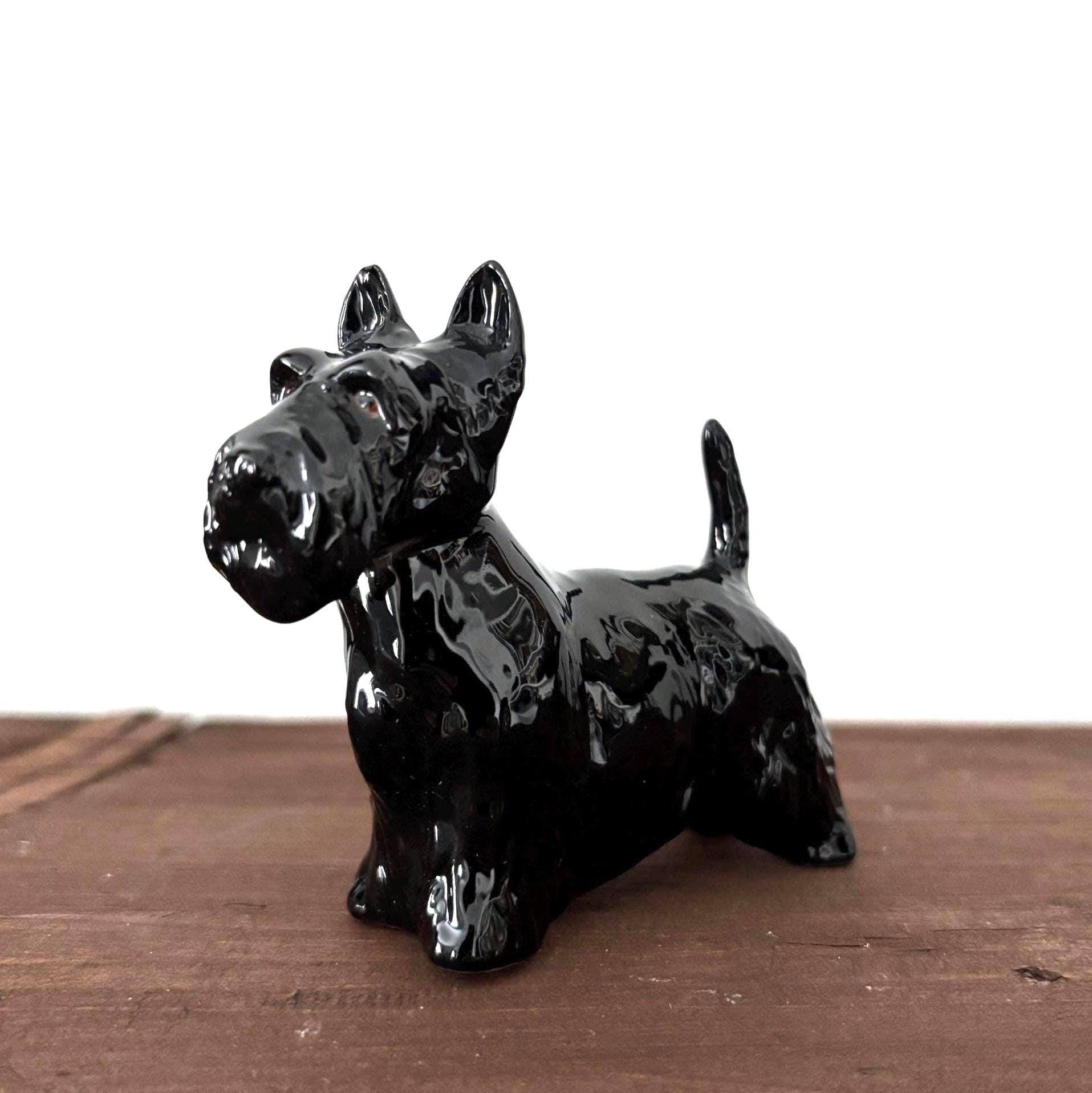 Vintage Beswick Black Scottie Dog Figurine England Terrier Ornament