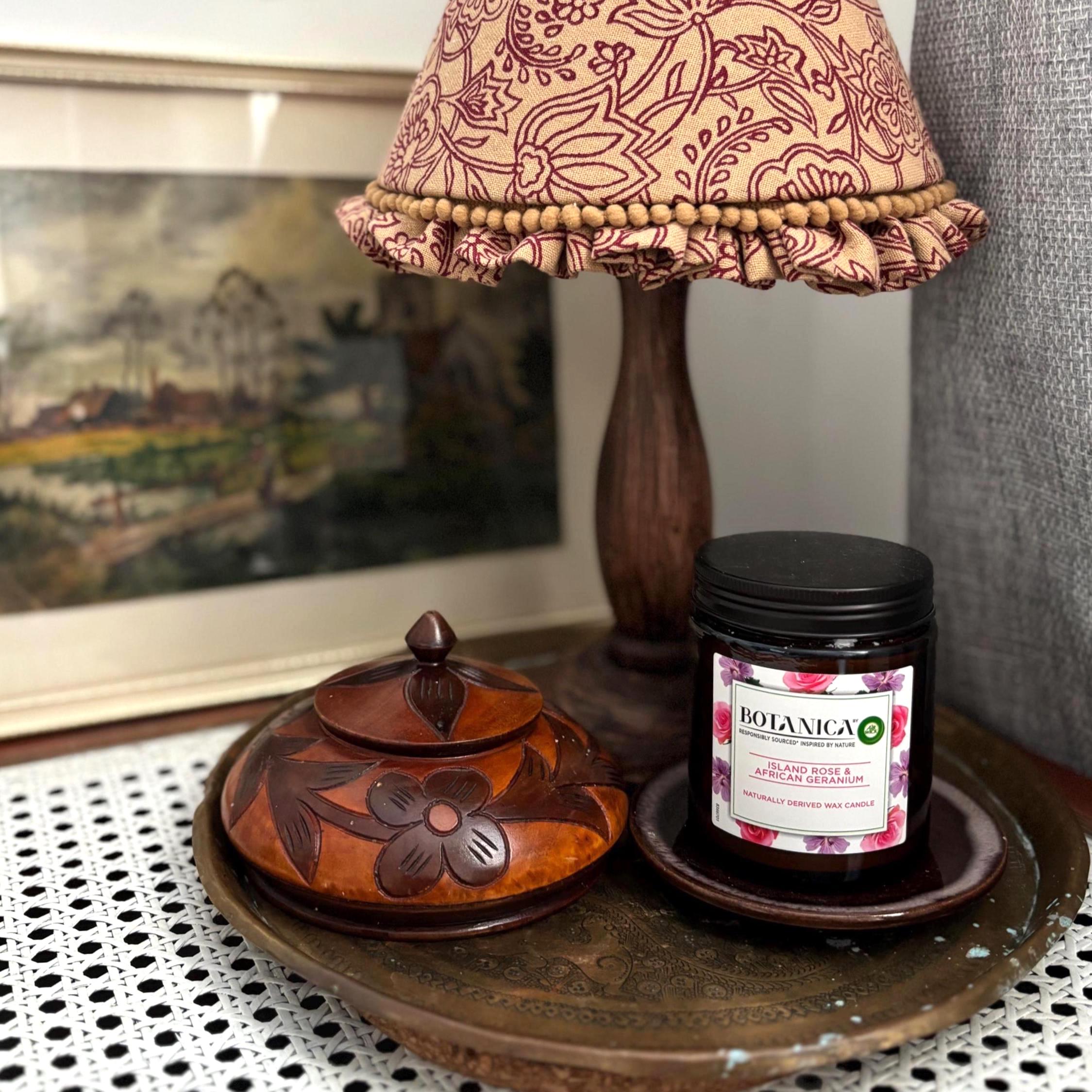 Vintage Hand-Carved Wooden Trinket Pot with Lid | Floral Folk Art | Two-Tone Hardwood