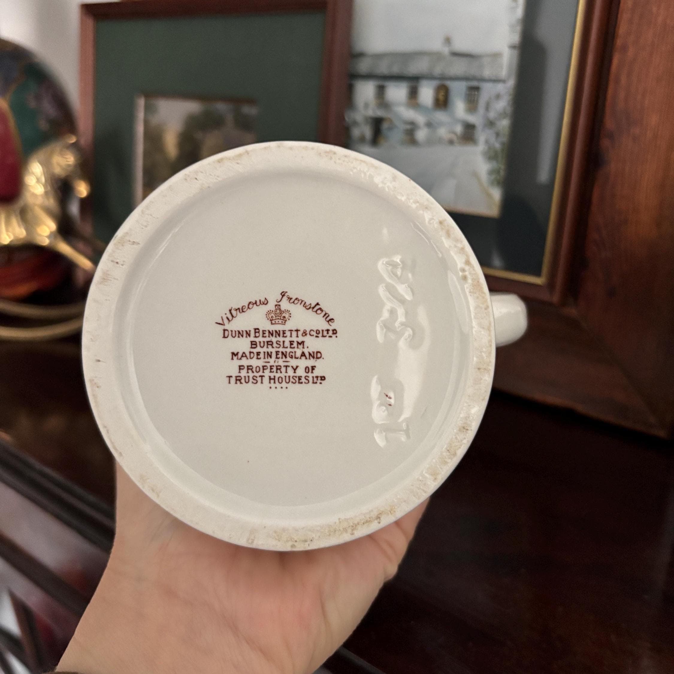 Vintage Trust Houses Hotel-ware Ironstone Jug Dunn Bennett England 1964 Pub Pitcher
