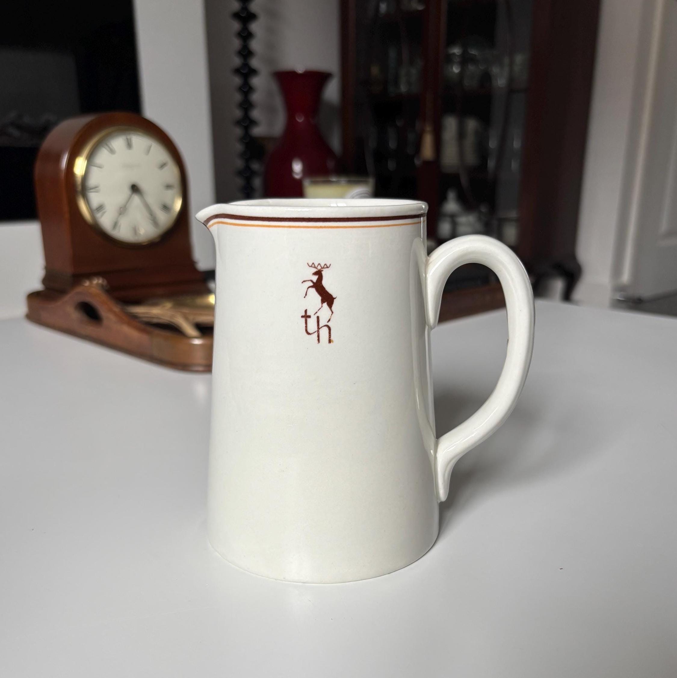 Vintage Trust Houses Hotel-ware Ironstone Jug Dunn Bennett England 1964 Pub Pitcher
