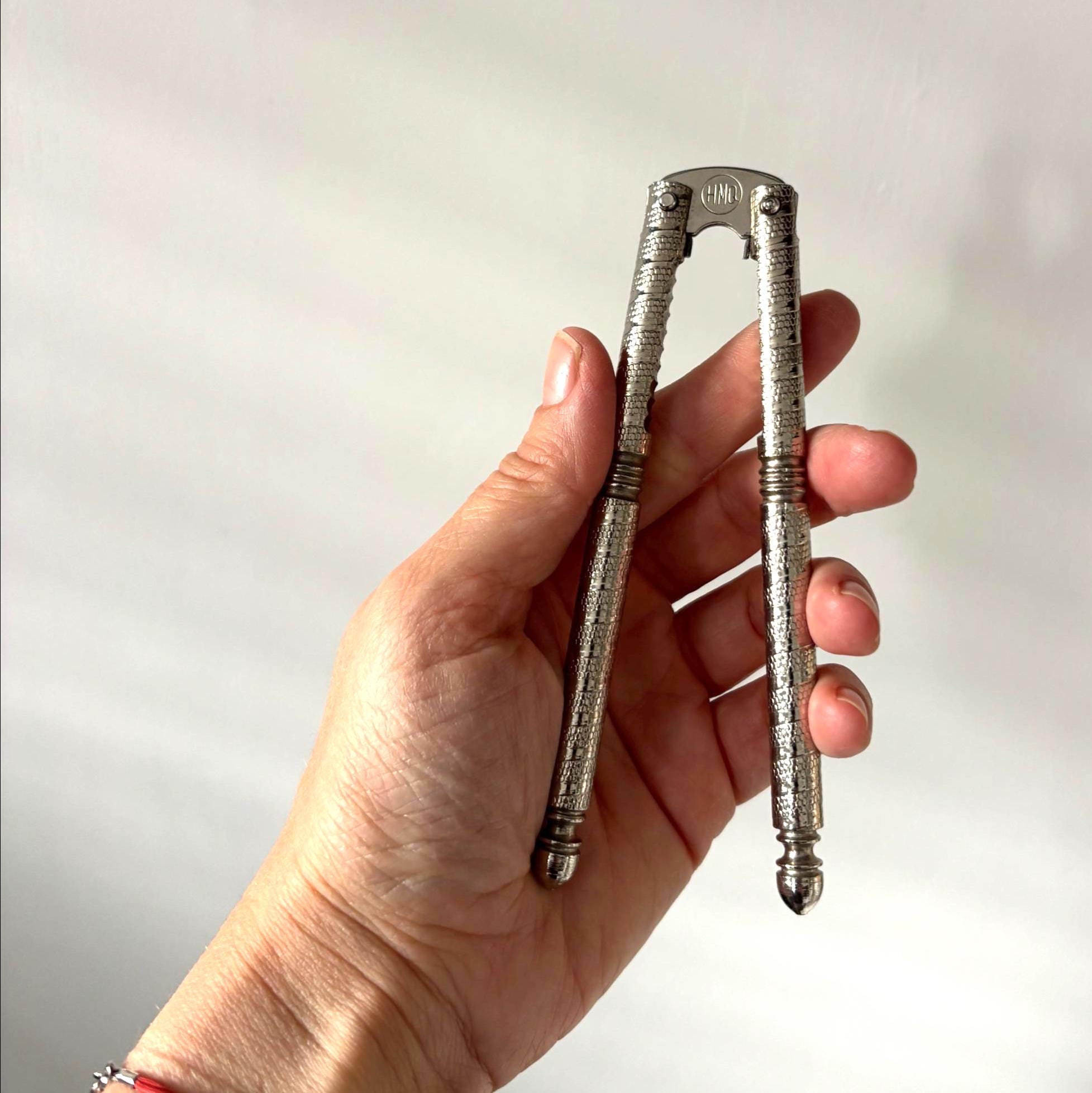 Vintage Metal Nutcracker Tool Rustic Kitchen Decor Farmhouse Nut Cracker Silver Tone