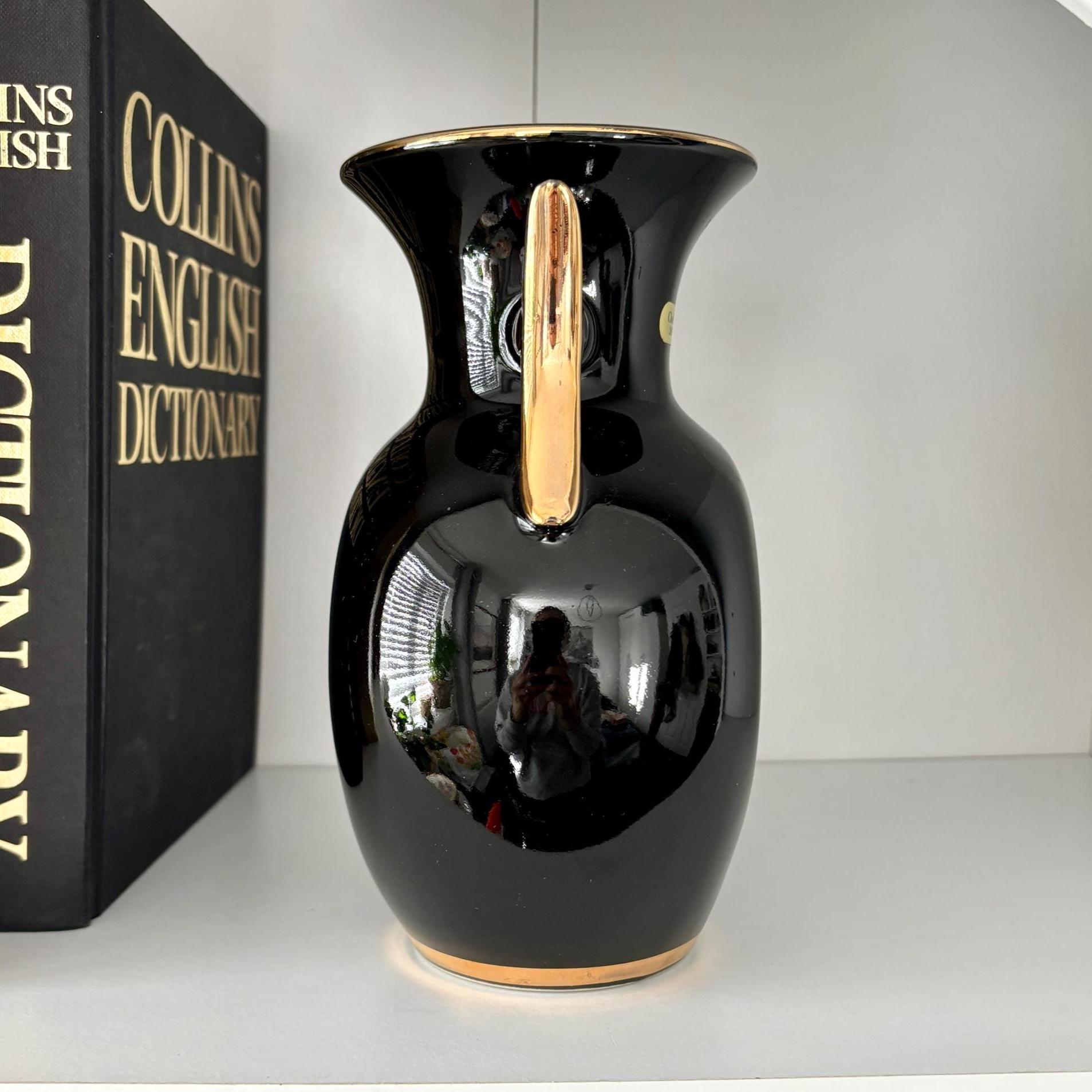 Art of Chokin Vase | Iris & Bird | Small Peacocks | 24k Gold Gilded | Japan