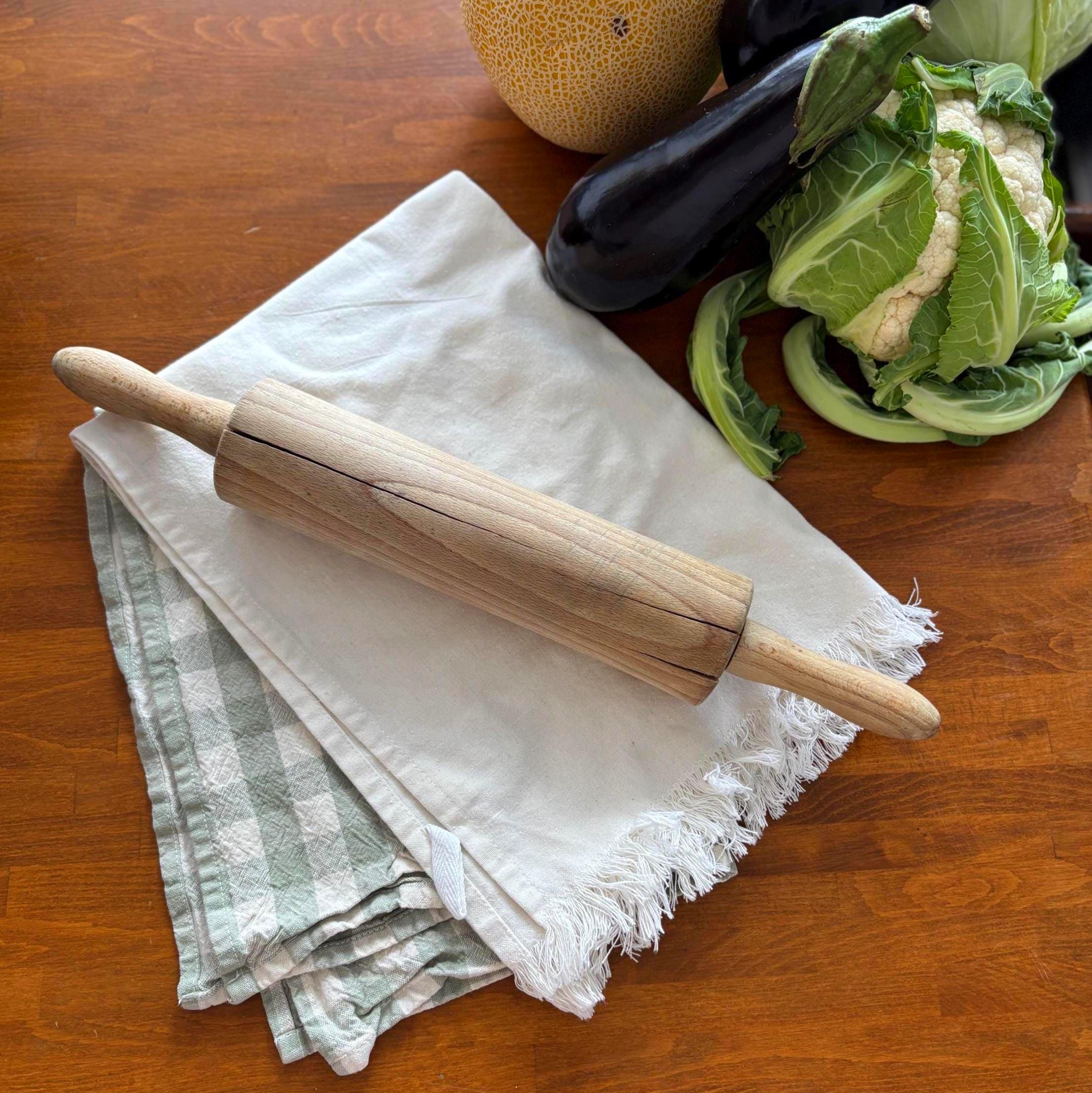 Vintage Wooden Rolling Pin Rustic Kitchen Decor Farmhouse Baking Prop Aged Wood