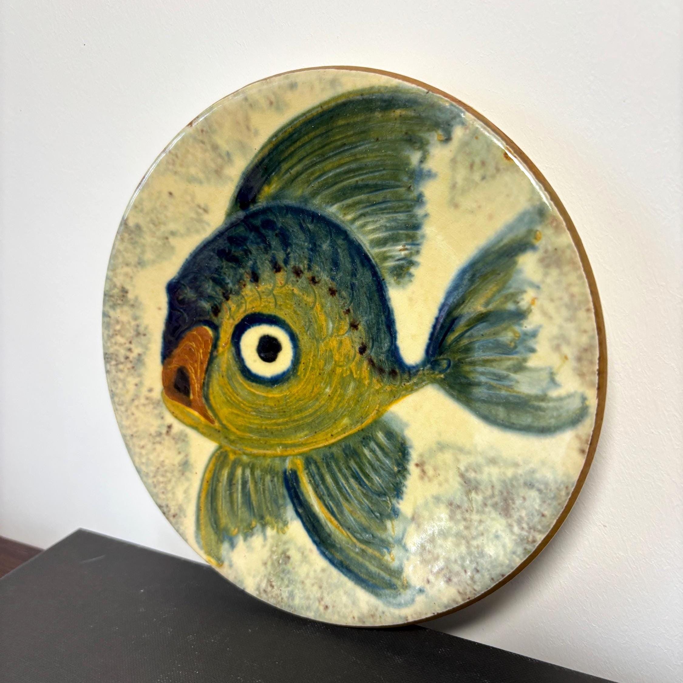 Vintage Puigdemont Spanish Ceramic Fish Wall Decor Mid Century Mediterranean Coastal Wall Art